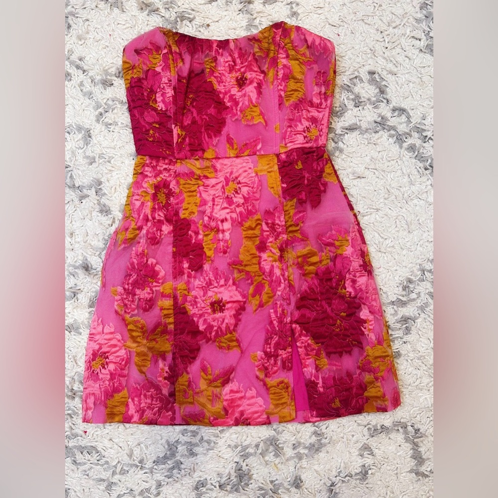 Showpo Pink and Orange Floral Mini Dress